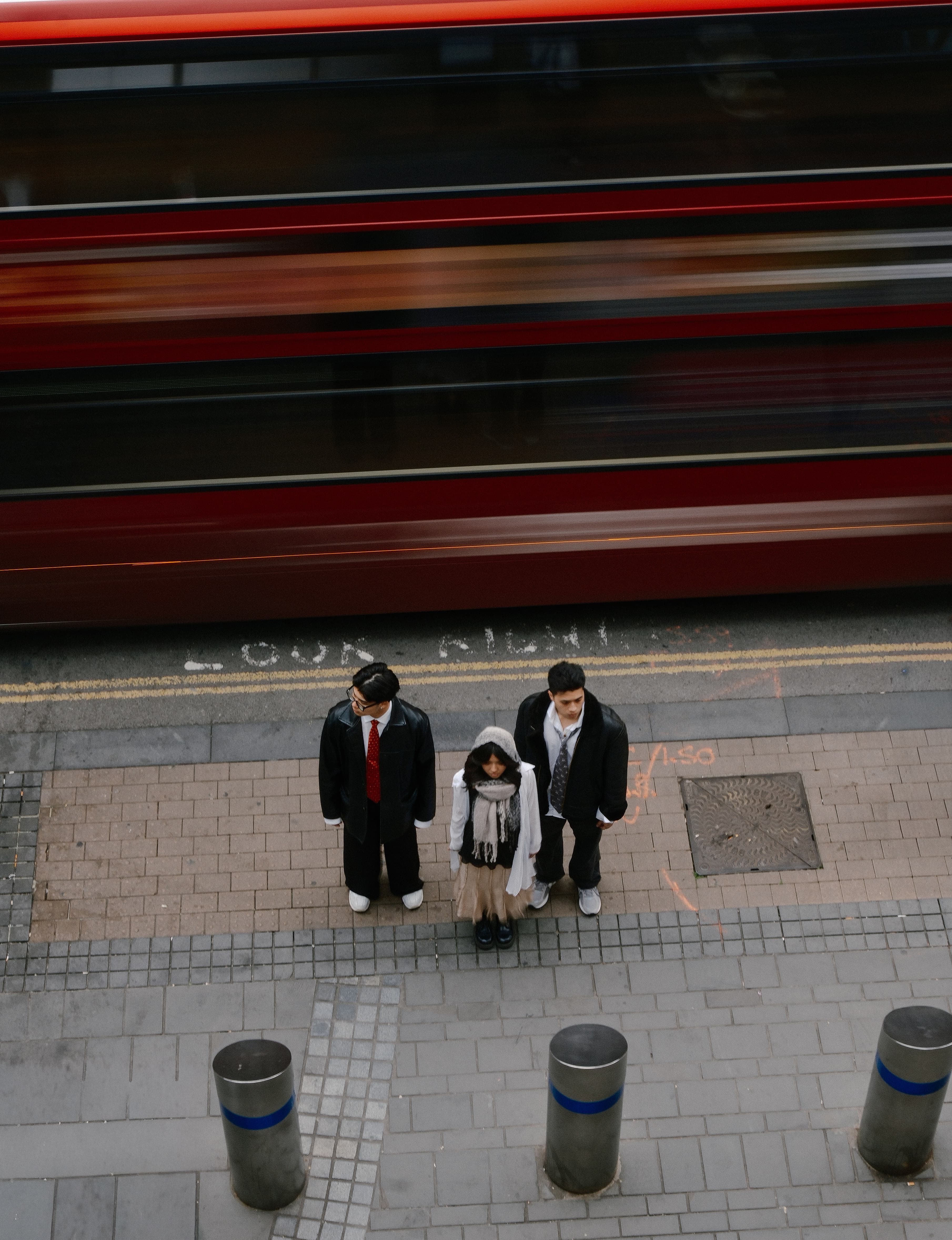 Bus blur street frame